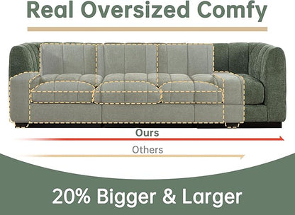 Morden Fort 125'' U-Shaped Modular Sectional Sofa, Deep Seat Chenille Couch for Living Room, Large U Shape Sectional Sofa for Living Room Apartment, High Density Foam, Green