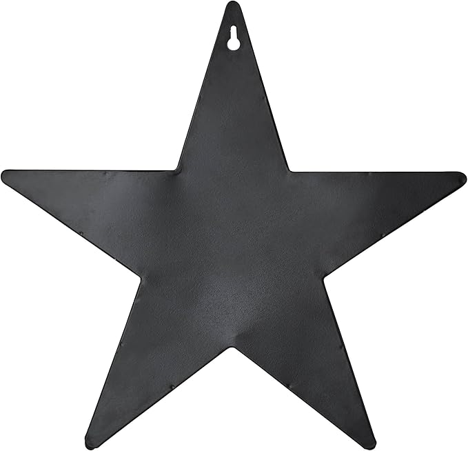 VHC Brands Patriotic Faceted Metal Star Wall Hanging, 12x12, Distressed Appearance, Independence Day Decor, American Star with Display Pocket