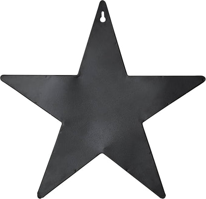 VHC Brands Patriotic Faceted Metal Star Wall Hanging, 12x12, Distressed Appearance, Independence Day Decor, American Star with Display Pocket