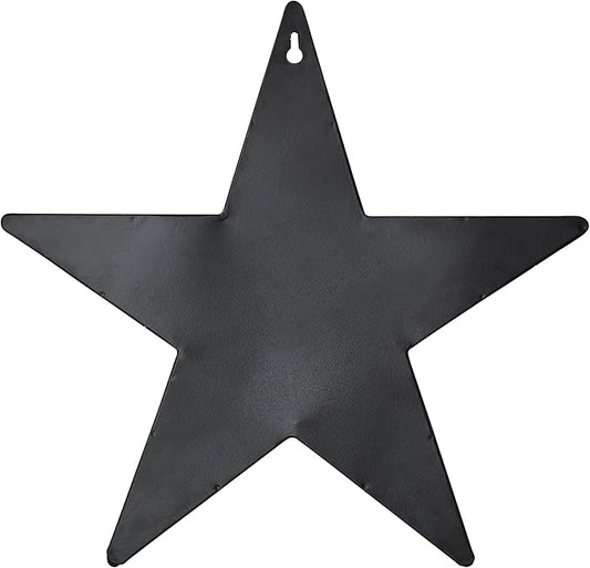 VHC Brands Patriotic Faceted Metal Star Wall Hanging, 12x12, Distressed Appearance, Independence Day Decor, American Star with Display Pocket