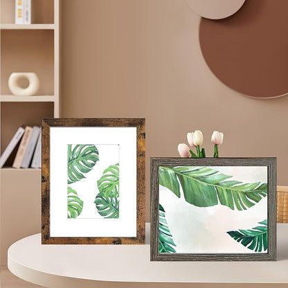SESEAT 8x10 Picture Frame Set of 6, Display Pictures 5x7 With mat or 8x10 Without Mat, Mix Multi Color