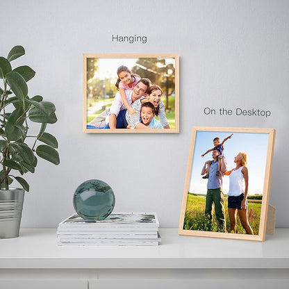 ATOBART 8x10 OAK Natural Wood Photo Frame,3 Pack Picture Frames Real Glass front Wall Hanging Gallery for Wall and Tabletop Display (OAK, 8x10,set of 3)