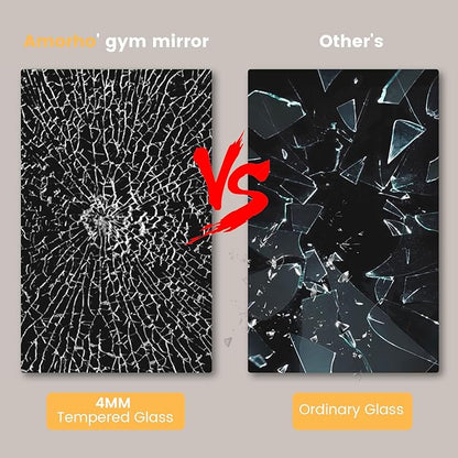 Amorho 67''x24''(Each)-2PCS Gym Mirror, Tempered Glass, Frameless Full Body Mirror for Home, Yoga Studios, Dance Rooms, Garage Gyms.
