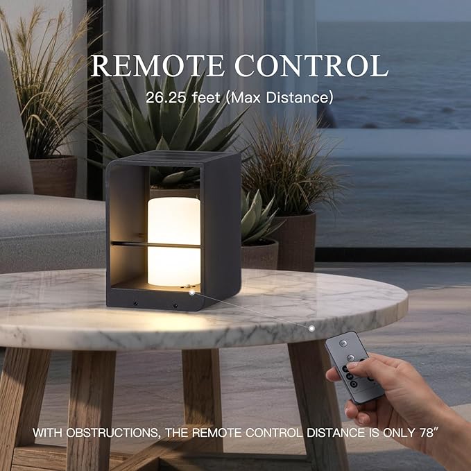 Solar Lanterns Outdoor Waterproof, Led Corner Floor Lamp Dimmable, Smart Outdoor Lantern, Remote Control Floor Lamp Modern Design, Patio Lantern with Warm White Lights for Table Porch Garden Yard