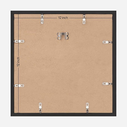 eletecpro Gallery Wall Frame Set of 3, 12x12 Inch Square Black Frames with 8x8 Mat, Scratch-Resistant Finish for Modern Home Decor