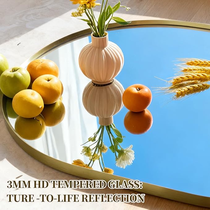 Oval Full Length Mirror, 60"×19" Wall-Mounted Mirror with Gold Frame in Shiny Gold, Ultra-Clear Explosion-Proof Dressing Mirror, Simple & Classic Deco for Cloakroom/Bedroom/Living Room