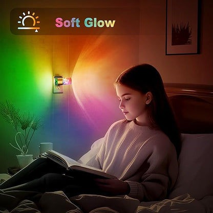 JandCase Night Lights Plug into Wall,Angel Night Light, 3000K+RGB 10-Color LED Nightlight with Dusk to Dawn Sensor, 10/50/100LM Adjustable Brightness for Birthday Home Decor