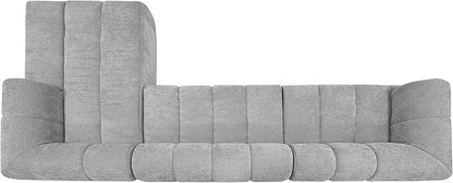 GDFStudio 122" Modern L-Shaped Sectional Sofa with Chaise Lounge,Skin-Friendly Fully Compressed Sponge Couch,High-Density Foam Cushions,Right Hand Facing,Lounge Seating for Living Room,Gray