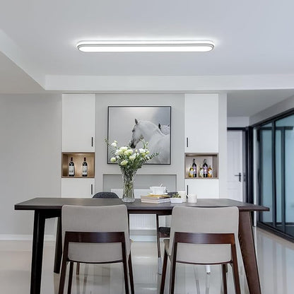 Smart 4Ft Linear LED Ceiling Light, 68W Dimmable Flush Mount Wraparound Fixture with Remote Control, Modern Metal Design, Suitable for Energy-Saving LED Lighting for Home Use