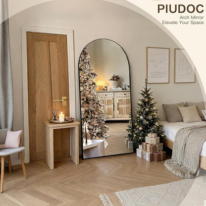 71"x32"Floor Mirror Full Length,Arched Full Length Mirror with Stand,Full Body Mirror,Hanging or Large Leaning for Bedroom Living Room Black