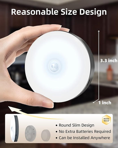 EZVALO Under Cabinet Lighting with Charging Station, 1000mAh Rechargeable Puck Lights with Remote, 3 Color Temps & 12 RGB Closet Lights, Dimmable Motion Sensor Lights for Shelf, Kitchen (3 Packs)