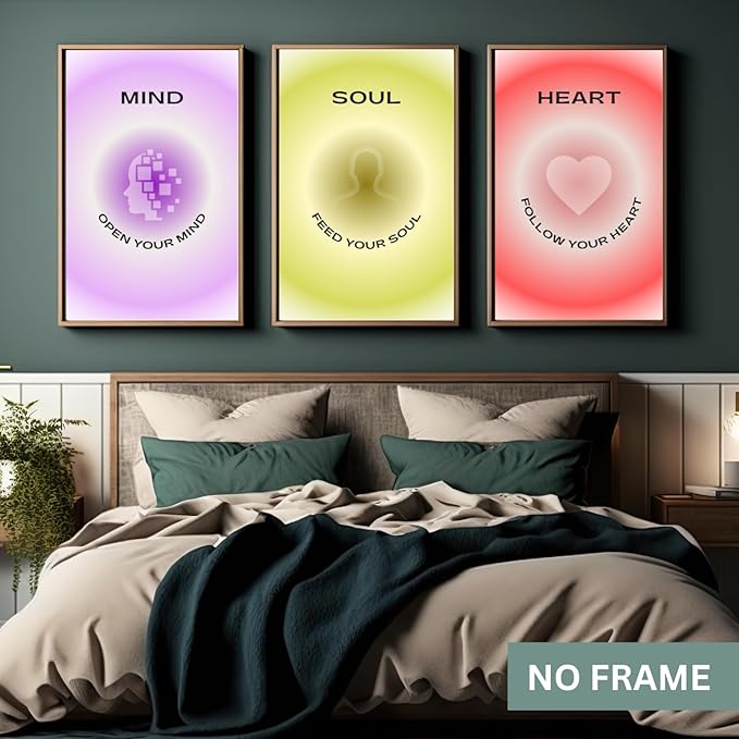Aura Poster Spiritual Home Decor Aesthetic Room Posters Set Trendy Wall Art Y2K Wall Decor for Bedroom Room Decor Aesthetic Colorful Art Prints Aesthetic Bedroom Decor to Refresh Your Living Space
