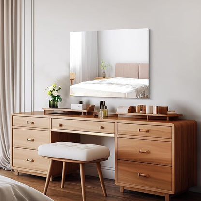 CILIBER Frameless Mirror, 24x30 Mirrors for Wall, Rectangle Bathroom Mirror for Over Sink, Frameless Vanity Mirror with Polished Edge, 3mm Tempered Glass, Hangs Horizontally or Vertically