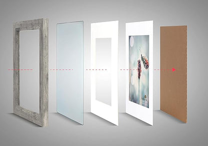 Grey 8x10 Picture Frame with Mat,Display 8x10 without Mat or 5x7 with Mat