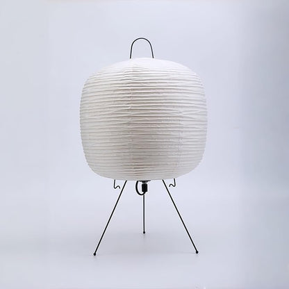 Japanese Noguchi Inspired Table Lamp Zen Rice Paper Lantern with Warm Light for Bedroom Living Room or Office Modern Japandi Decor(Pebble)