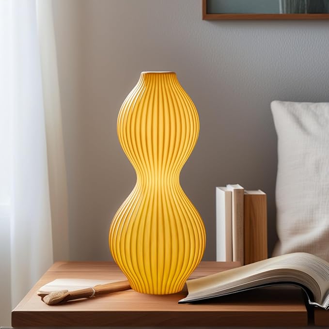 RONDURE 15.8" Modern Ceramic Table Lamp, Fully Dimmable Modern Bedside Lamps for Bedroom, Living Room and Nightstand, White Translucent Ceramic Shade, Warm Ambient Lighting, Corded, Bulb Included