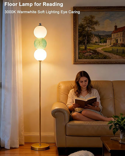 Lightdot RGB Floor Lamp with Touch Control, Dimmable Globe Modern Standing Lamp, RGB&3000K Color Changing LED Floor Lamp Ambient Lighting, Blue Tall Lamp for Living Room Bedroom Gaming Corner Decor