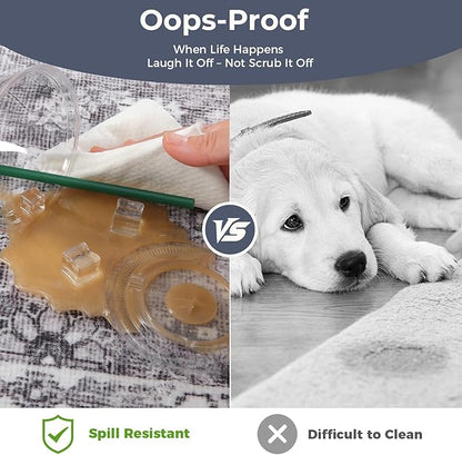 OPPODREAM Vintage Grey 2x6 Runner Rug, 2 x 6 Retro Washable Rug Non Slip, Low-Pile Faux Wool Carpet, Distressed Gray Floor Mat for Kitchen, Hallway, Entry-Way, Entrance, Indoor Back Door