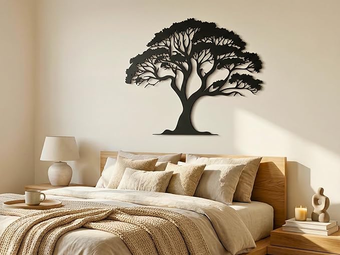 Vailla Tree of Life Decor 3D Wall Art Woonden Wall Hanging Modern Wall Home Decoration 3D Textured Sculptures for Living Room Bedroom Office Dinnig Room 3 Panels Family Tree