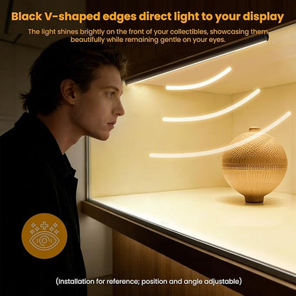 Black Shelf Lights, LED Bookcase Lighting Compatible with Alexa, WiFi Dimmable 2700K Under Shelf Lighting for Bookshelf, Display Case, Cabinets with App, Remote, Memory Function (8Pack 12In)