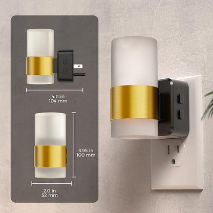 L LOHAS LED Night Light,Night Lights Plug into Wall,Dusk to Dawn Sensor,3000K Soft White,Brightness Adjustable,180°Rotating Acrylic Nightlight for Adults Bathroom Bedroom