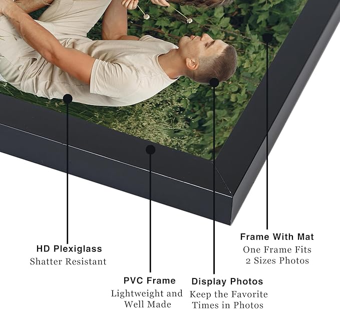 JCJMY 12 Packs 4x4 Picture Frames, Lightweight 4 by 4 Frames Bulk Set of 12 Collage Wall Decor Photo Frames Set for Wall and Tabletop, Black