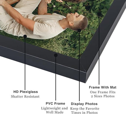 JCJMY 12 Packs 4x4 Picture Frames, Lightweight 4 by 4 Frames Bulk Set of 12 Collage Wall Decor Photo Frames Set for Wall and Tabletop, Black