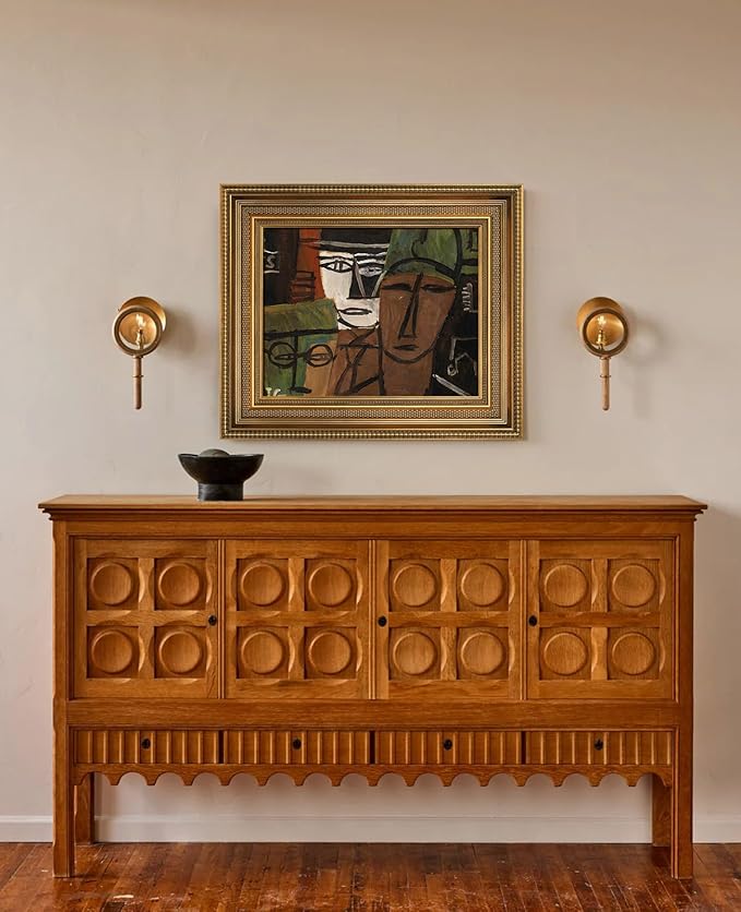 Vintage Canvas Frame for 5x7 Art Prints Oil Paintings, 2.4" Extra Wide Ornate Open Back Wall Picture Frames for Landscape Family Animal Memorial Portraits, No Glass & Backing (Gold)