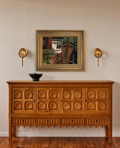 Vintage Plein Air Frame for 8x8 Handmade Paintings, 2.4" Wide Antique Embossed Art Frame for Horizontal Vertical Display, No Glass Cover & Back, Living Room Bedroom Entryway Decor (Gold)