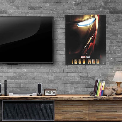 Open Road Brands Marvel Iron Man Wood Wall Decor - Classic Iron Man Picture for Man Cave or Bedroom