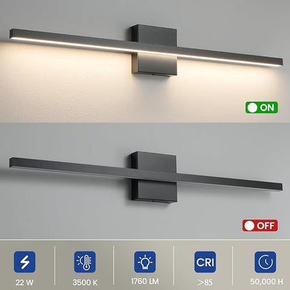 Epinl Black LED Vanity Light for Bathroom, 5CCT 32 inch Dimmable Bathroom Light Fixture Over Mirror, Modern Vanity Lighting Bar, Bath Wall Light for Bathroom Bedroom, ETL Certificated