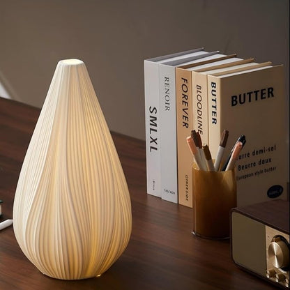 RONDURE 12.5" Modern Ceramic Table Lamp, Fully Dimmable Modern Bedside Lamps for Bedroom, Living Room and Nightstand, White Translucent Ceramic Shade, Warm Ambient Lighting, Corded, Bulb Included