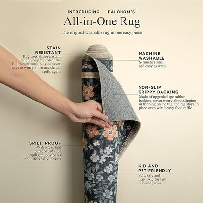 Machine Washable Small Rugs for Entryway: Door Mat Indoor Entrance 2x3 Rug Boho Throw Rug Non-Slip Low Pile Kitchen Rug for Front Door Indoor Entrance Entry Kitchen Bedside Kids Room