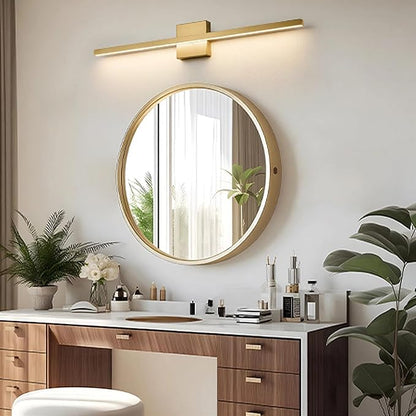 Epinl Gold Vanity Lights for Bathroom - 31.5 inch Brushed Gold Bathroom Light Fixtures Over Mirror 22W LED Dimmable Wall Sconce Lighting Fixture 5CCT Vanity Light Bar for Bathroom Bedroom