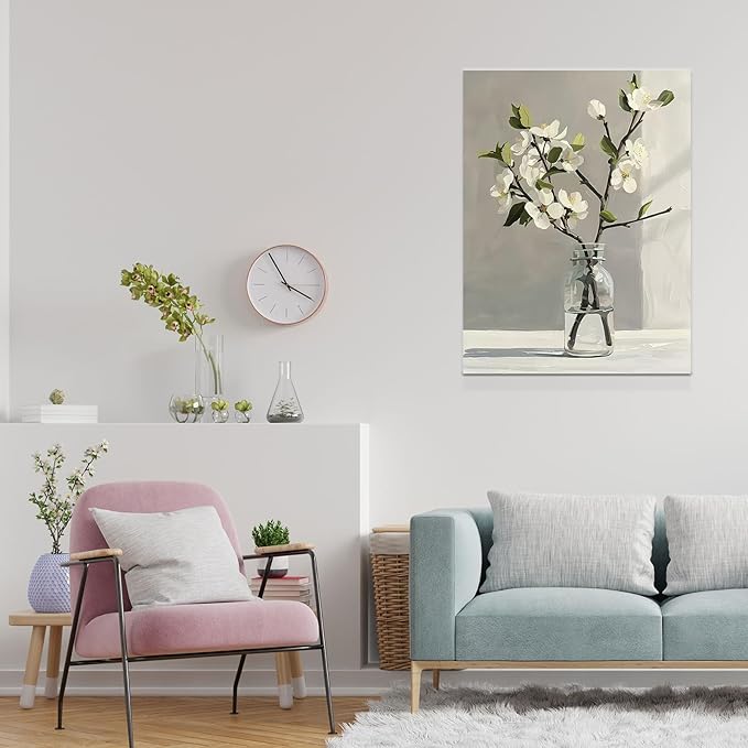 daktenn Floral Canvas Wall Art Bathroom Wall Art Pictures Wall Decor Home Decor Wall Decor for Bedroom Livingroom 24x32 Inches
