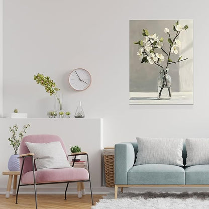 daktenn Floral Canvas Wall Art Bathroom Wall Art Pictures Wall Decor Home Decor Wall Decor for Bedroom Livingroom 24x32 Inches