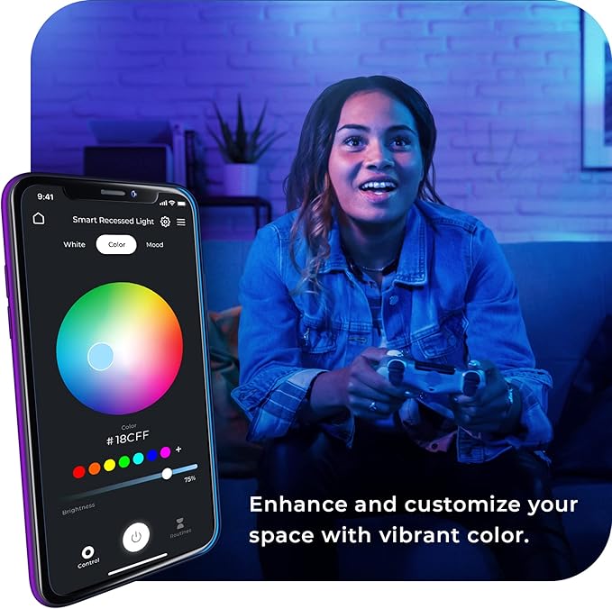 GLOBE Electric 50466 Wi-Fi Smart 3" Ultra Slim LED Recessed Lighting Kit, No Hub Required, Voice Activated, 7 W, Multicolor Changing RGB, Tunable White 2000K-5000K, 390 Lumens, Wet Rated |(Pack of 8)