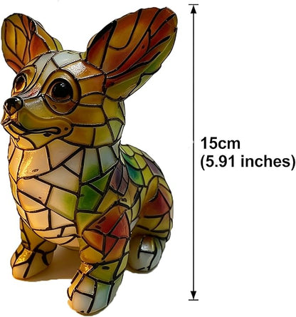 Dog Series Art Night Light, Corgi Lamp and Pug Lamp, Stained Resin French Bulldog Tabletop, 3D Dog LED Table Lamp, Stained Resin Night Light, Pet Themed Tabletop Decor (Corgi)