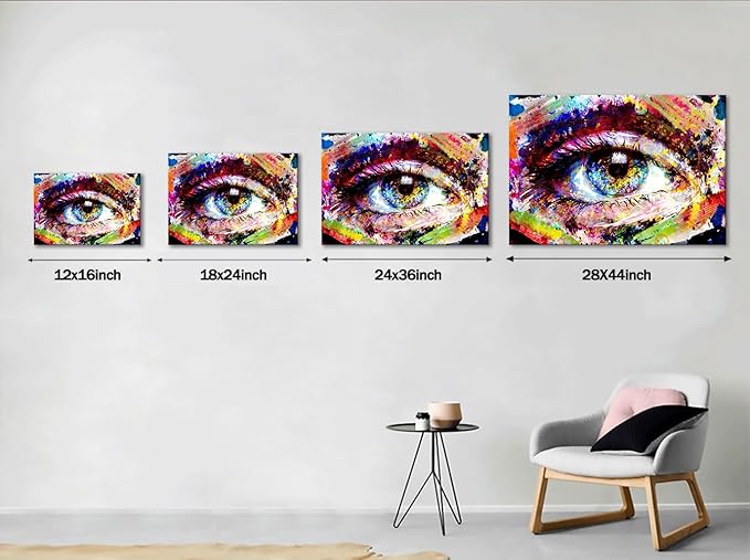 Yatsen Bridge Street Graffiti Pop Wall Art Eye Graffiti Poster Colorful Eye Street Art Modern Home Decor for Living Room Bedroom Office Ready to Hang 12x16 inch