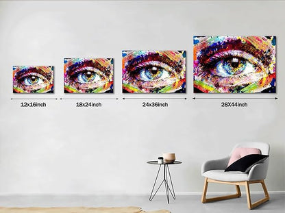 Yatsen Bridge Street Graffiti Pop Wall Art Eye Graffiti Poster Colorful Eye Street Art Modern Home Decor for Living Room Bedroom Office Ready to Hang 12x16 inch