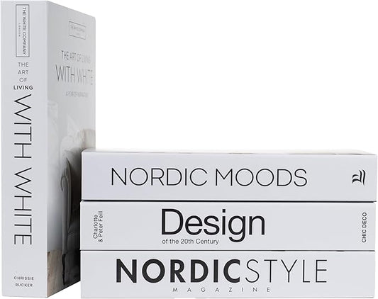 PROBENEX Mono Large | 4 PCS Faux Decorative Books for Home Decor | Not Real Books (Cardboard Boxes) | Coffee Table, Shelf Styling & Modern Aesthetic Accent Pieces for Living Room, Office