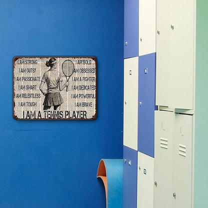 Tennis Player Metal Tin Sign 8x12 Inch I Am A Tennis Player Tin Sign Funny Tennis Poster Home Kitchen Garden Bar Restaurant Coffee Are Wall Decor