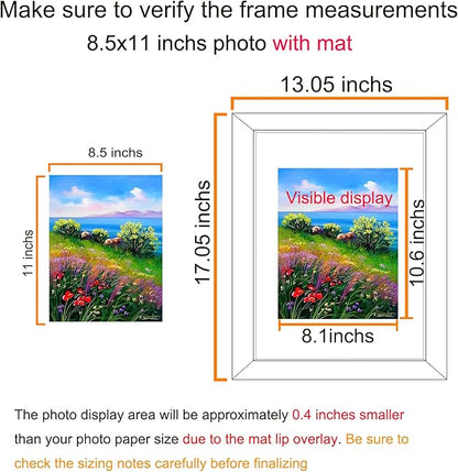 BESCRCL 12x16 Picture Frame Black Set of 6, Diamond Art Painting Frames Display Photo 8.5x11 or 12 x 16 without Mat, Wall Hanging Frame with Plexiglass