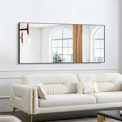 KOCUUY Bathroom Mirror, 30x60 Inch Large Black Mirrors for Wall, Rectangle Long Vanity Mirror with Aluminum Frame Modern Home Decor for Bathroom, Living Room, Entryway, Hang Horizontal/Vertical