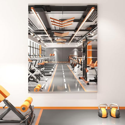 Peegel Home Gym Mirror - 56''x22''(2PCS) Large Frameless Tempered Glass Workout Mirrors for Home Gym Wall,Yoga,Garage,Dance