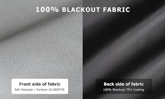 LazBlinds 100% Blackout Roller Shades, No Tools No Drill Cordless Blinds for Windows, Thermal Insulated UV Protection Privacy Window Shades for Bedroom (48''W x 72''H, Grey)