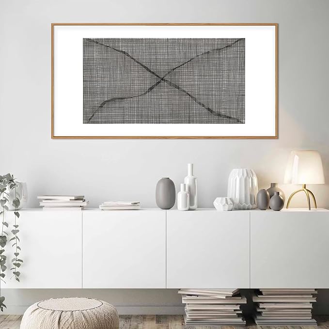 Abstract Line Framed Canvas Wall Art Set,Minimalist Black and White Wall Decor,Neutral Geometric Print,Modern Mid Century Boho Artwork for Living Room,Bedroom-20 x40