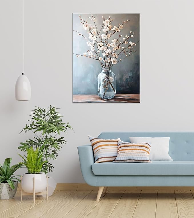 daktenn Floral Canvas Wall Art Bathroom Wall Art Pictures Wall Decor Home Decor Wall Decor for Bedroom Livingroom 18x24 Inches