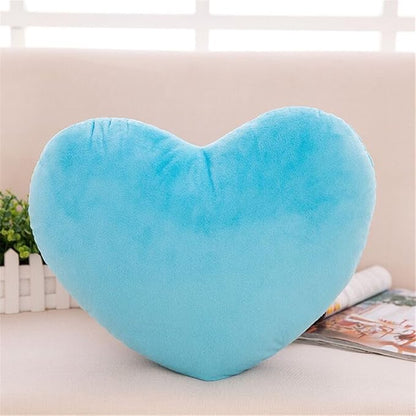 S_SSOY Plush Pillow Heart Shape Cushion Fluffy Throw Pillows Decorative Back Cushions for Friends Valentine's Day (Light Blue)