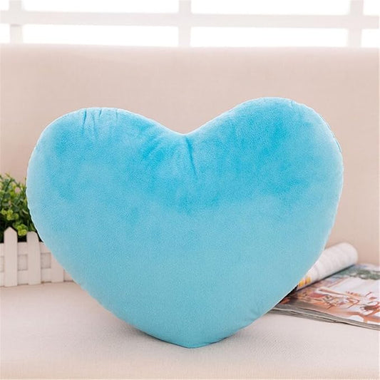 S_SSOY Plush Pillow Heart Shape Cushion Fluffy Throw Pillows Decorative Back Cushions for Friends Valentine's Day (Light Blue)